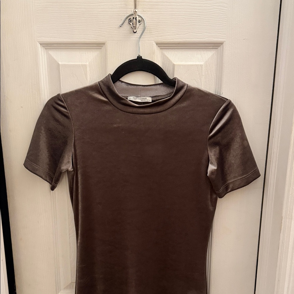 Like New Zara Dark Grey Velvet Dress